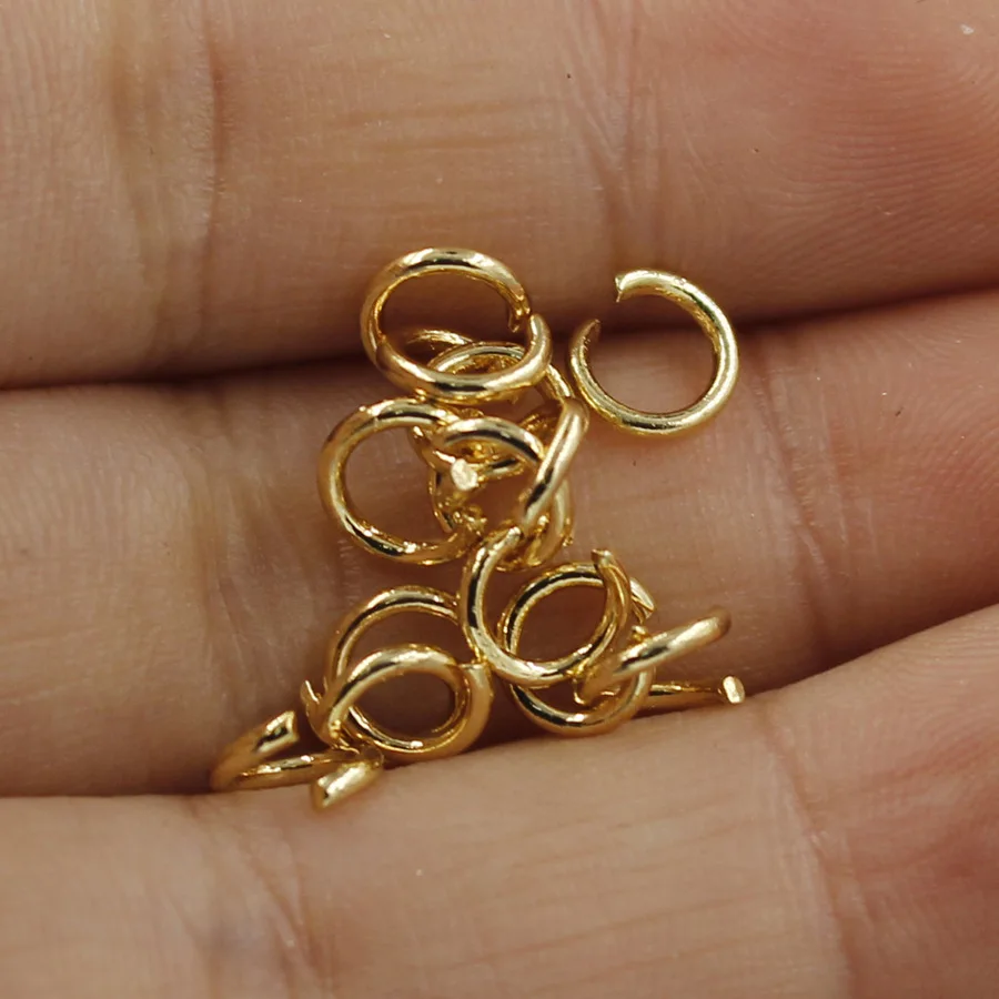 5mm 6mm Golden Rose Gold Stainless Steel Single Lap Jump Ring Connectors For Jewelry Making Diy Hand Made Hook Pendant Jewelry Findings