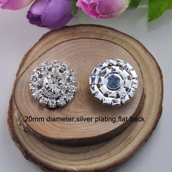 

(M0867) 20mm diameter round rhinestone embelishment,silver plating,flat back