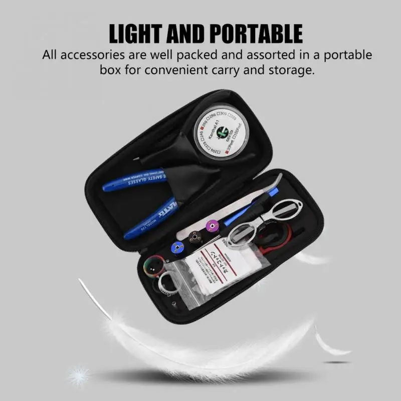 

Portable Electronic Cigarette Coil Multi-functional DIY Tools Kit Vape Accessories Bag