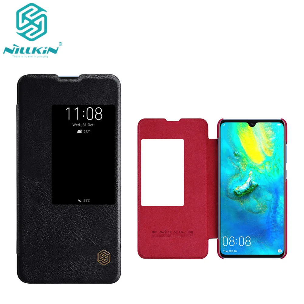 Чехол из натуральной кожи с откидной крышкой для Huawei mate 20 чехол NILLKIN Qin Series умный
