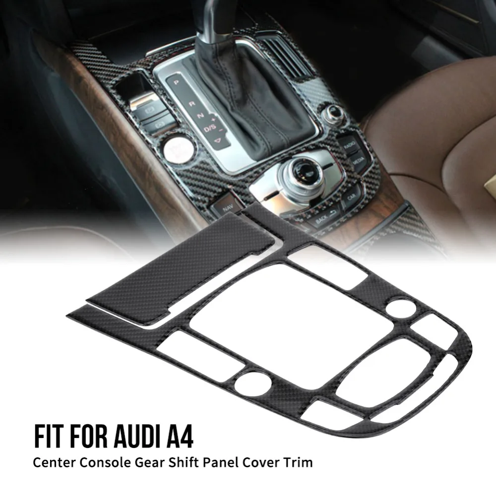 

Carbon Fiber Gear Panel Cover Trim Car Center Console Decoration Protection Gear Shift Panel Cover Trim for Audi A4 New Arrive