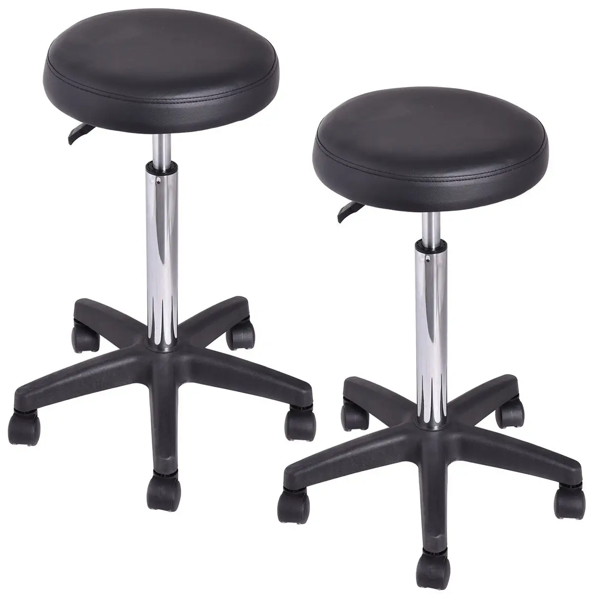 Giantex Set of 2pcs Adjustable Hydraulic Rolling Swivel Bar Stool