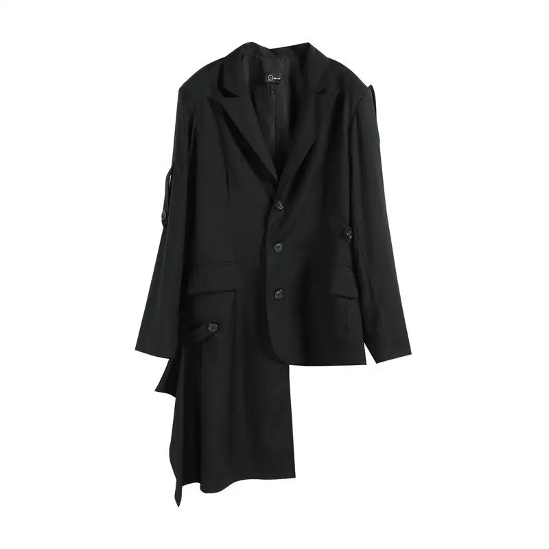 

Z-ZOUX Woman Coat Irregular Black Suit Coat Women Asymmetry Loose Casual Woman Long Blazer Women Jacket 2019 Vintage Coats New