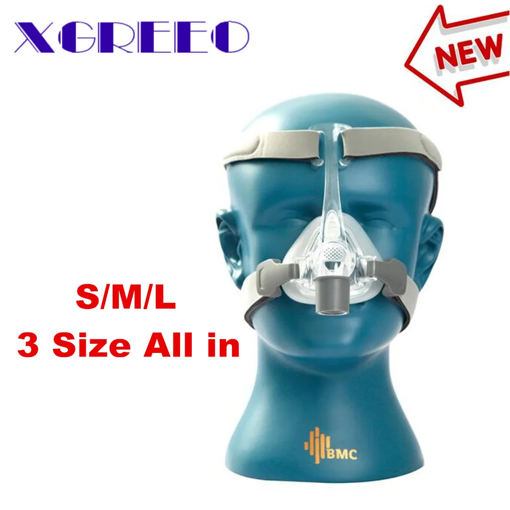 BMC NM4 носовая маска с головным убором и SML 3 размера силиконовая гелевая Подушка для CPAP& Auto CPAP сна Храп апноэ Здоровье и красота
