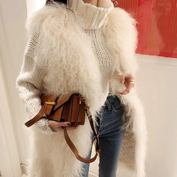 Meaneor Winter Warm Women Coats Casual Faux Fur Vest Sleeveless Cardigan Thick Winter Coat Solid Asymmetrical Overcoat Vests