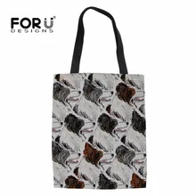 FORUDESIGNS, забавная сумка с принтом Border Collie, Экологичная льняная дорожная складная сумка для покупок, многоразовая сумка для женщин, сумки через плечо, сумка для дома