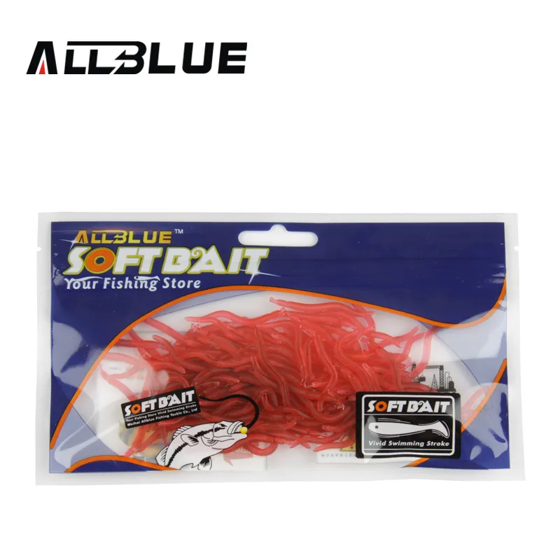 ALLBLUE 100 шт красные Червячные приманки 4 см/0 2 г мягкие для ловли карпа набор