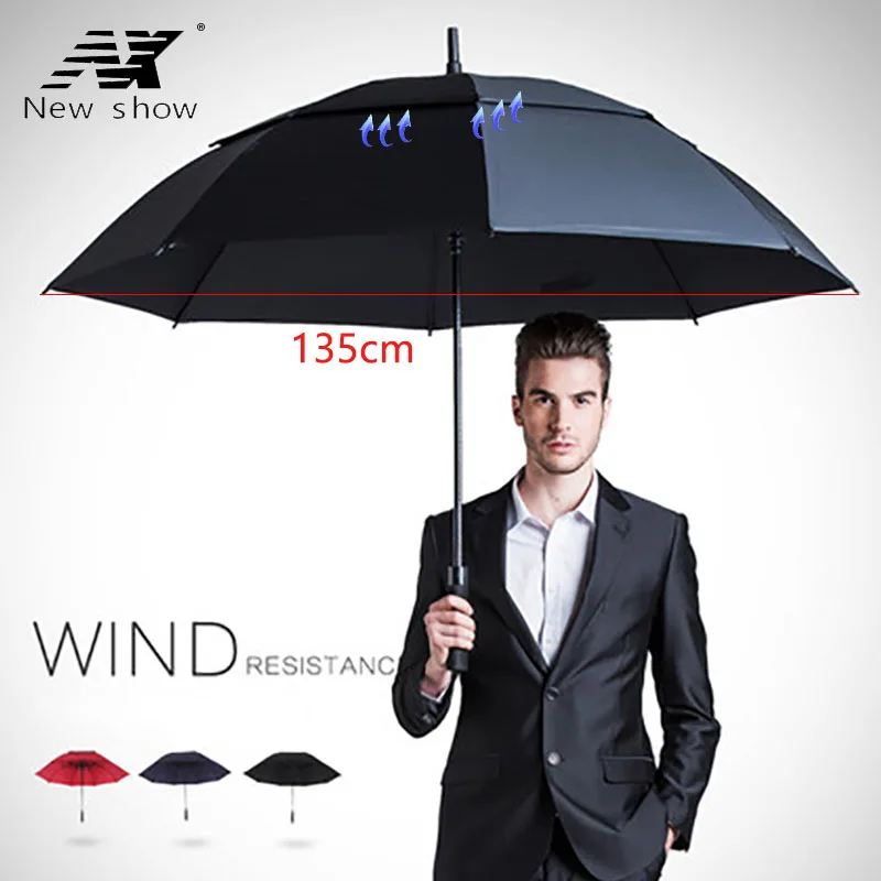 NX Long handle Golf umbrella men windproof big large umbrella women Sunscreen double layer auto open umbrellas male business