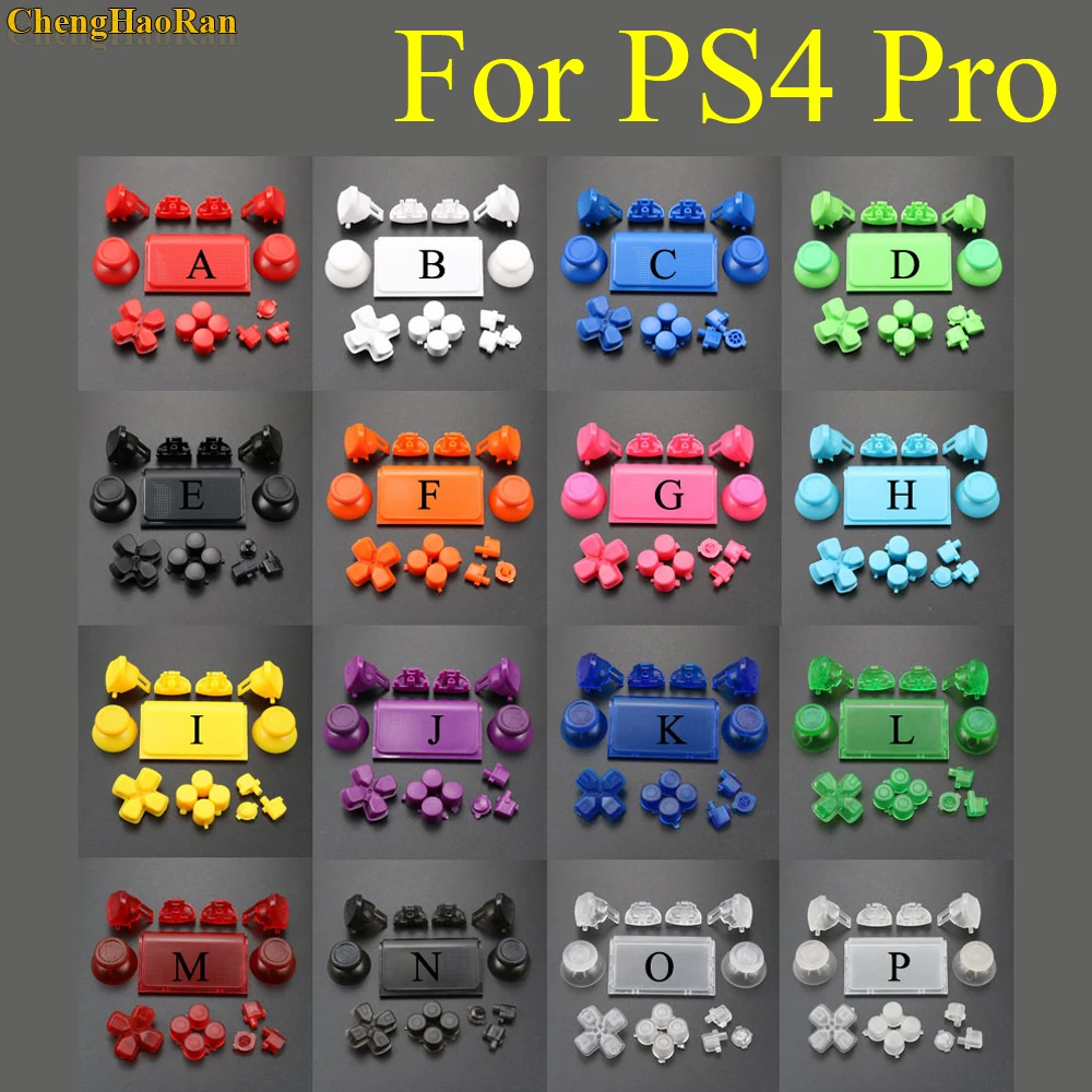 

ChengHaoRan 1x Full Set Joysticks Dpad R1 L1 R2 L2 Direction Key ABXY Buttons For Sony PS4 Pro JDS040 Controller