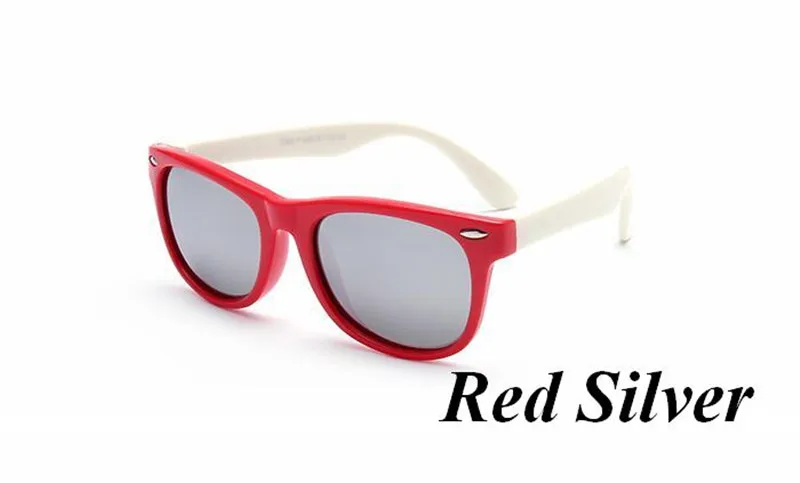 Chun Дети поляризованные Солнцезащитные очки для женщин TR90 детские классические модные очки дети Защита от солнца Очки для мальчиков и девочек Солнцезащитные очки для женщин UV400 Óculos m62 - Цвет линз: Red Silver