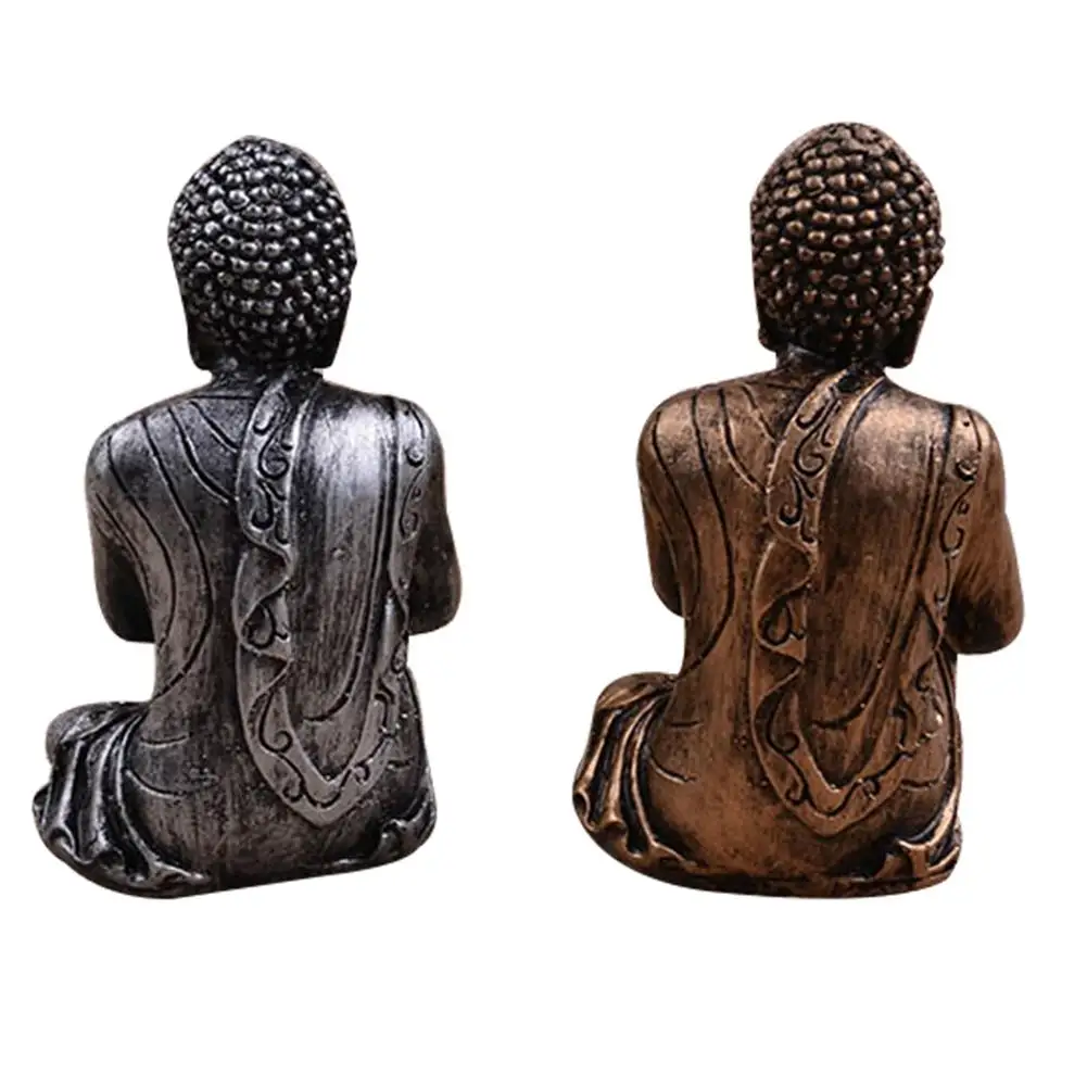 SMALL MEDITATING HOTEI Solid Stone Buddha Statue Home Garden Office or Gift C