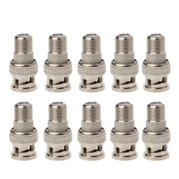 

10Pcs/Set BNC Male Plug To F Female Jack Coax Connector Adapter For CCTV Camera Drop Shipping Support