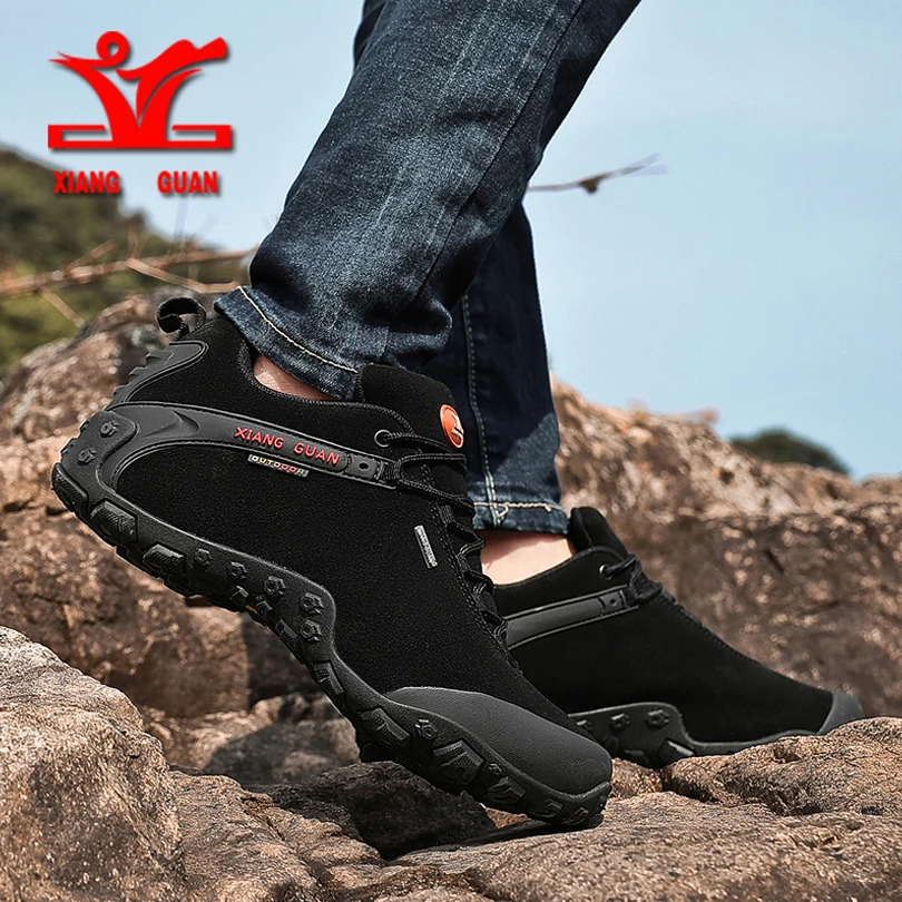 

XIANGGUAN hiking shoes men slip resistant waterproof hiking Sneaker men high quality Anti fur sports sneakers men big size36-48