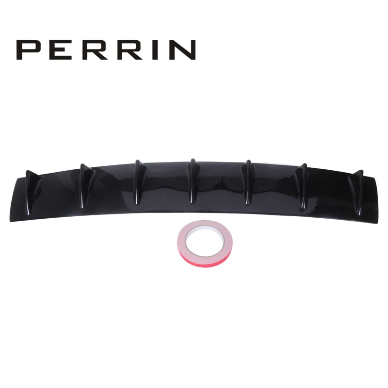 

33" x5" Ikon Style Universal Rear Bumper Lip Diffuser 7 Fin Gloss Black ABS carbon style fin type