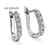 ANI с металлическим ремешком регулируемой длины, из белого золота 18 карат Для женщин круглые серьги 0,7 КТ Сертифицированный I/S1 натурального алмаза бренд ювелирных изделий серьги жемчуга для Для женщин