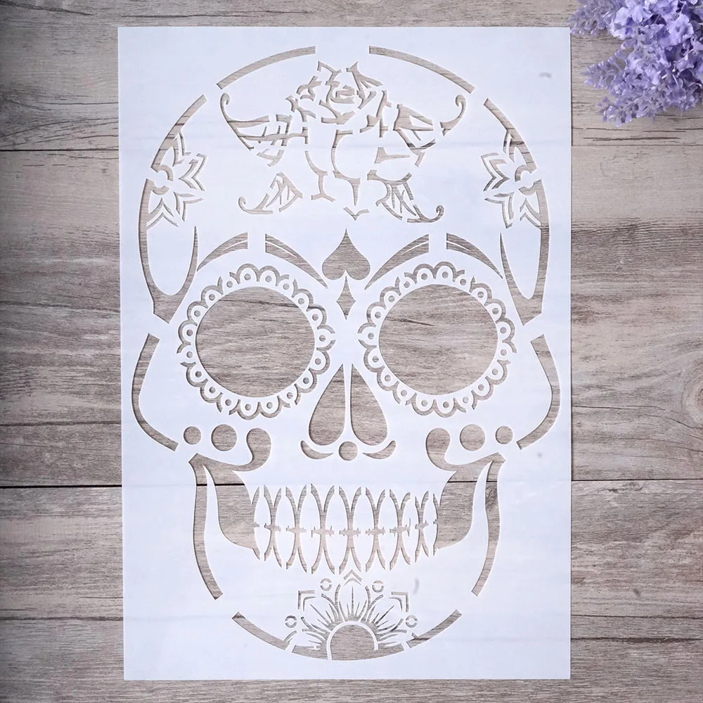 

A4 Size DIY Craft Layering Skull Stencil For Wall Painting Scrapbooking Stamping Stamp Album Decorative Embossing Paper Card