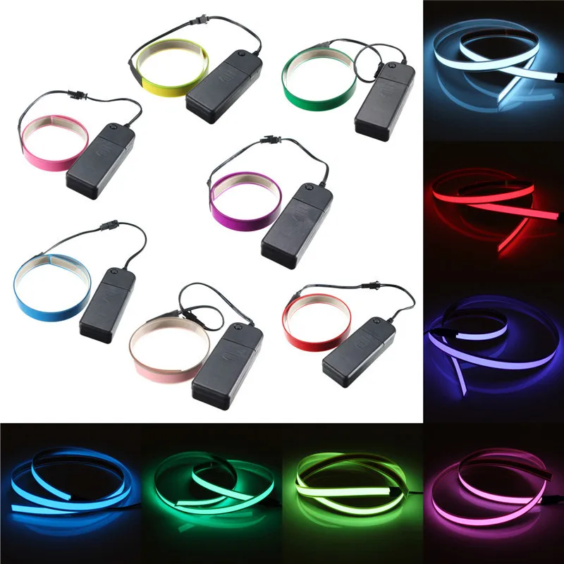 

1Set Colorful Electroluminescent Tape EL Tape EL Wire AA Battery Power 1M strip light Decoration