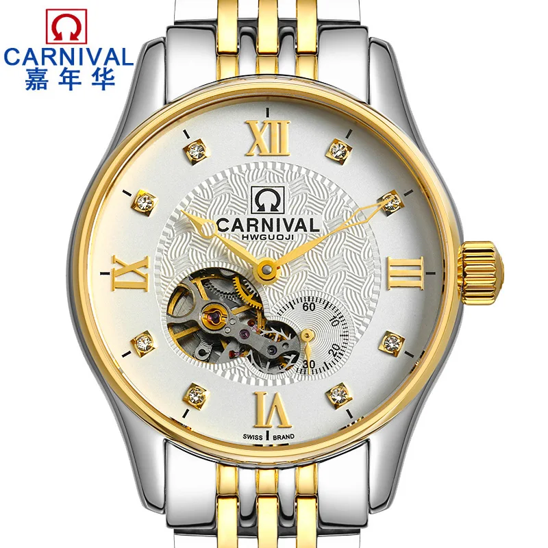 

CARNIVAL New Fashion Tourbillon Men Watch Top brand Automatic Watch Men Sapphire Cystal Waterproof Business mechanical watches