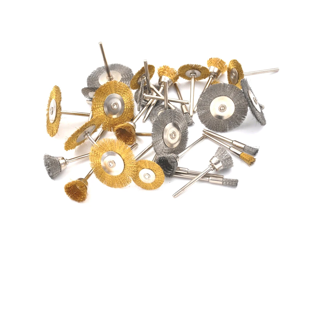 Buy 32 Pcs Brass Brush Wire Wheel Brushes Die Grinder