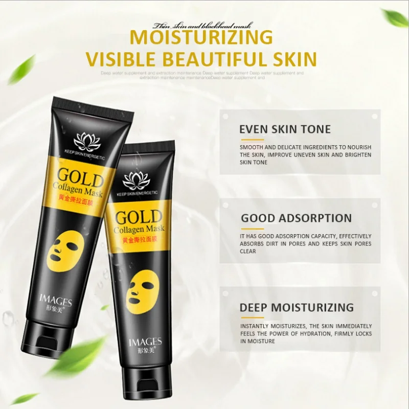 

New 24K Gold Collagen Peel Off Mask Face Tear off Whitening Lifting Firming Skin Anti Wrinkle Anti Aging Facial Mask