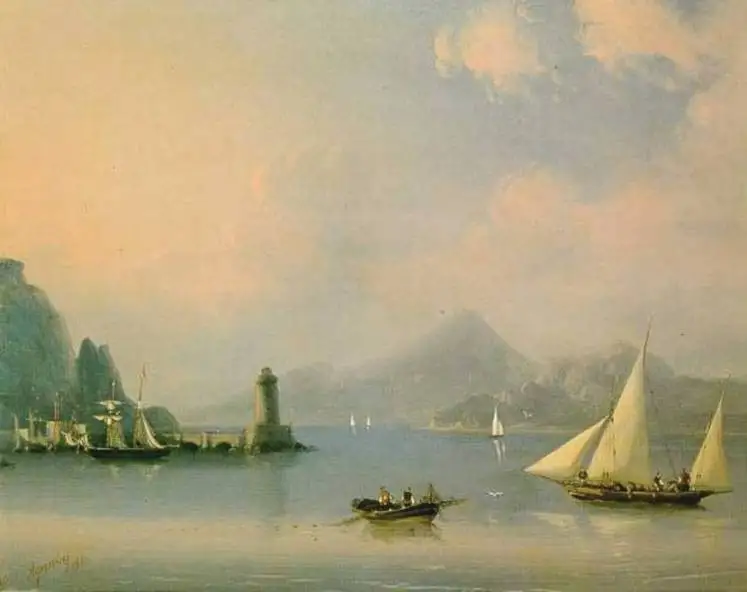 Sea channel with lighthouse Ivan Aizavosky seascape painting reproduction | Дом и сад