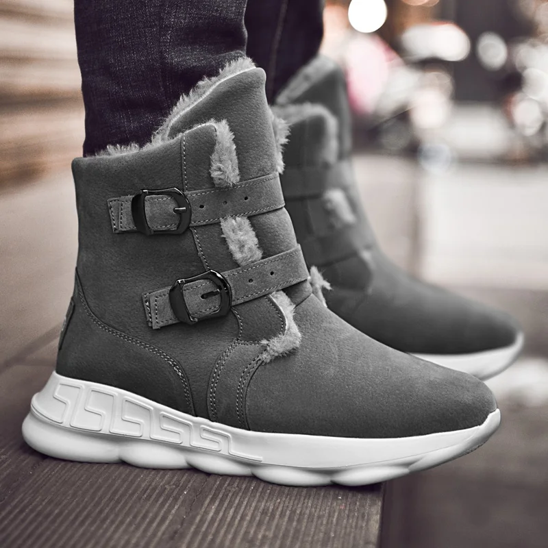 gris Hiver Northmarch Bottes Neige Botas Hombre Invierno Fourrure Cuir Chaussures Pour Noir Mode Mens De Hommes Casual Chaud marron D'hiver En 5FqFR