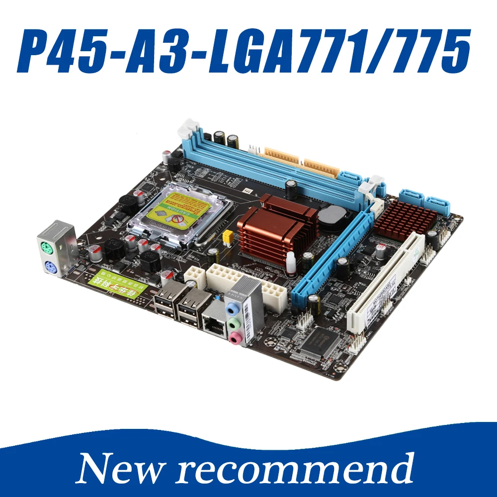 

High Compatibility P45 Computer Motherboard LGA 771/775 Fast Ethernet Mainboard 8GB 2*DDR3 Deaktop PC Motherboard 216*170mm