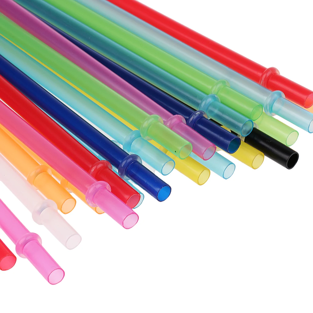 25x Colorful Reusable Hard Plastic Drinking Straws + 1x Free Free Cleaning Brush Mason Jar and Tumblers Party Holiday DIY Decor
