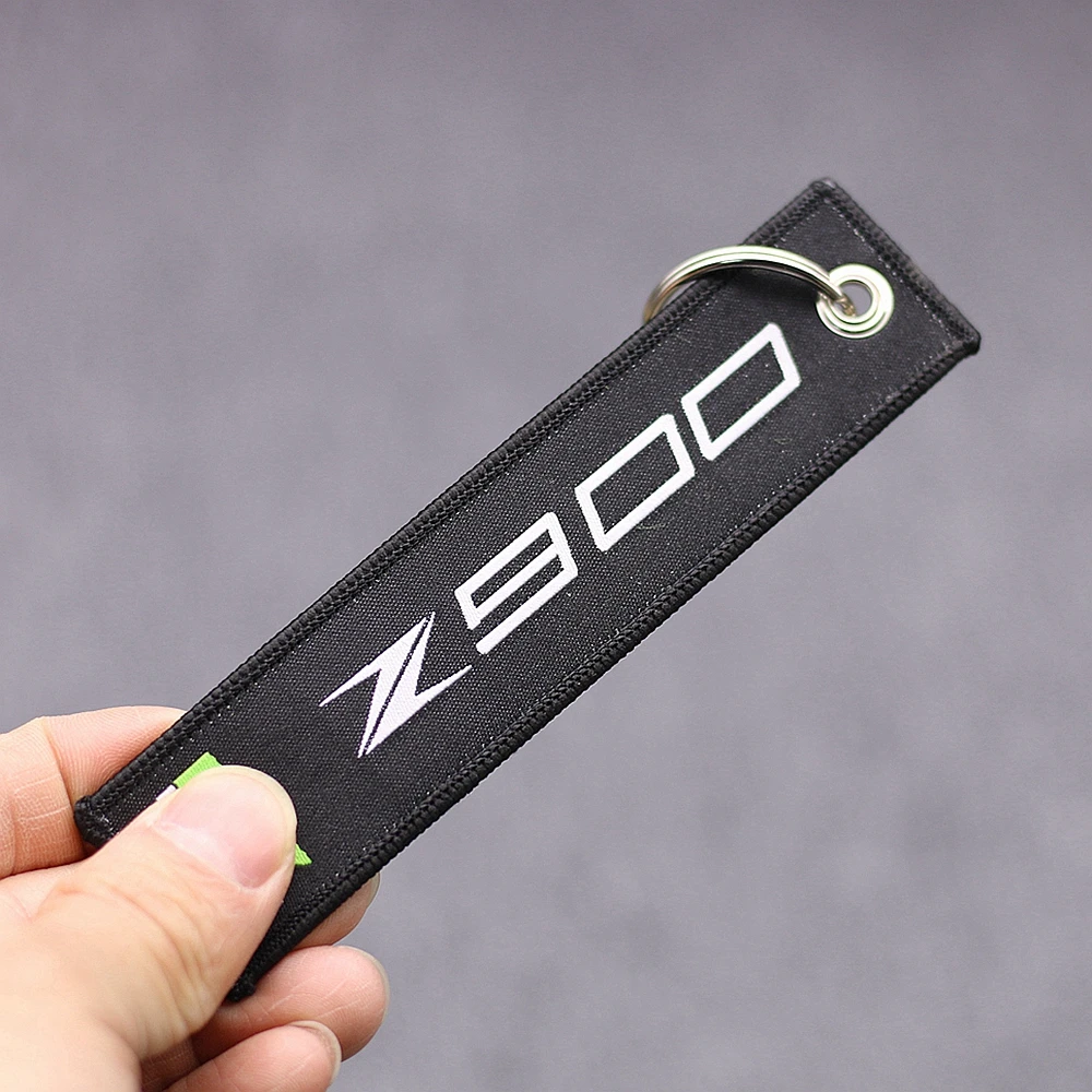 Вышивка Key Holder цепи коллекционный брелок для Kawasaki Z650 Z800 Z900 Z1000 мотоциклетные вышитый значок брелок