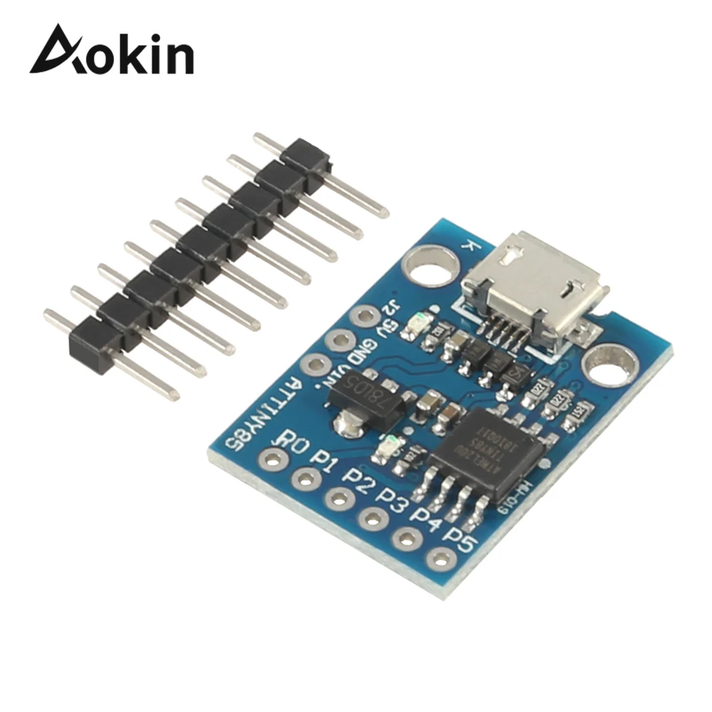 

ATTINY85 Module Digispark kickstarter Micro development board ATTINY85 Module with DuPont pin For Arduino Usb blue