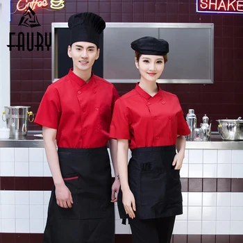 

Unisex Solid Oblique Collar Double Breasted Chef Restaurant Kitchen Cooking Workwear Bakery Catering Food Service Jacket Uniform