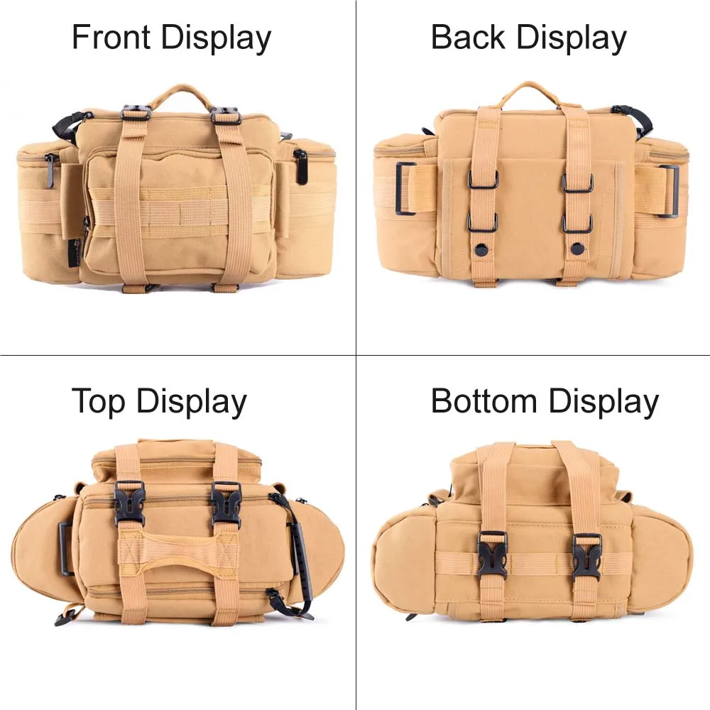 Multifunctional DSLR Canvas Tactical Waist Rucksack Bag Camera Soft Pack Molle Single Shoulder Case w/ Rain Cover Multifunctional DSLR Canvas Tactical Waist Rucksack Bag Camera Soft Pack Molle Single Shoulder Case w/ Rain Cover