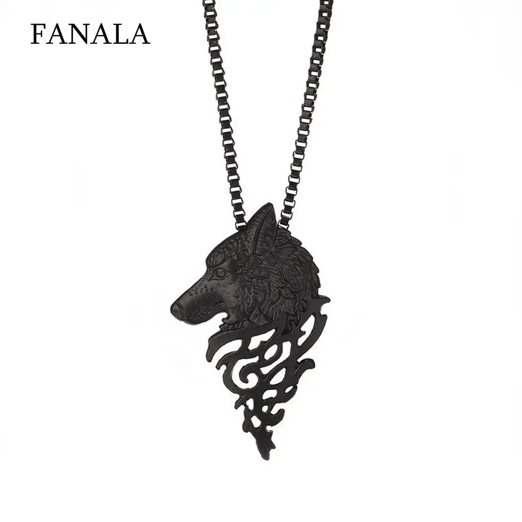 Chain Head Men Pendant Alloy Style Animal Gift Wolf Necklace Retro Chain Head Men Pendant Alloy Style Animal Gift Wolf Necklace Retro
