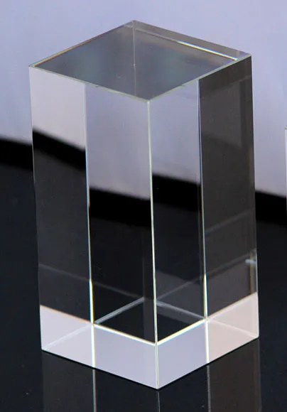 

High Diamond Polished Clear Solid Plexiglass Engraved Blank Block For Logo Printing