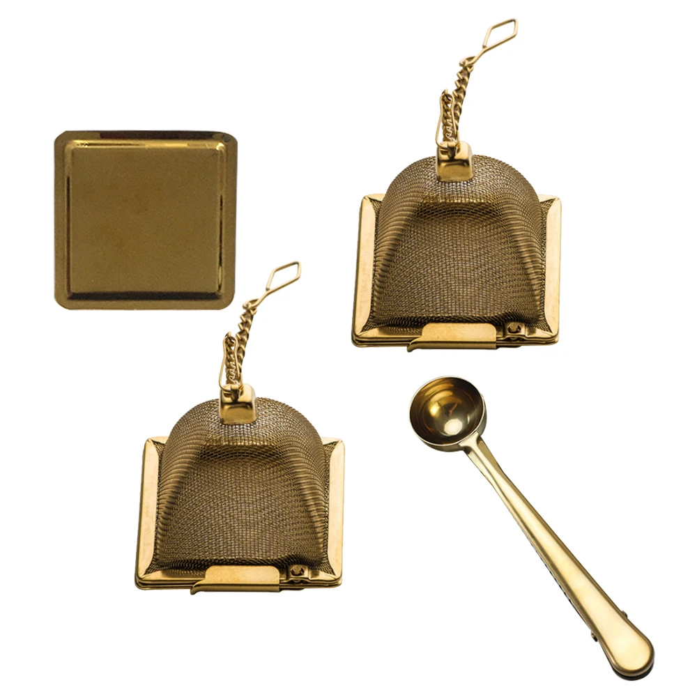 

Stainless Steel Tea Infuser Mesh Filter Strainer w/hook Loose Tea Leaf Spice Home Kitchen Accessories Gold Silver