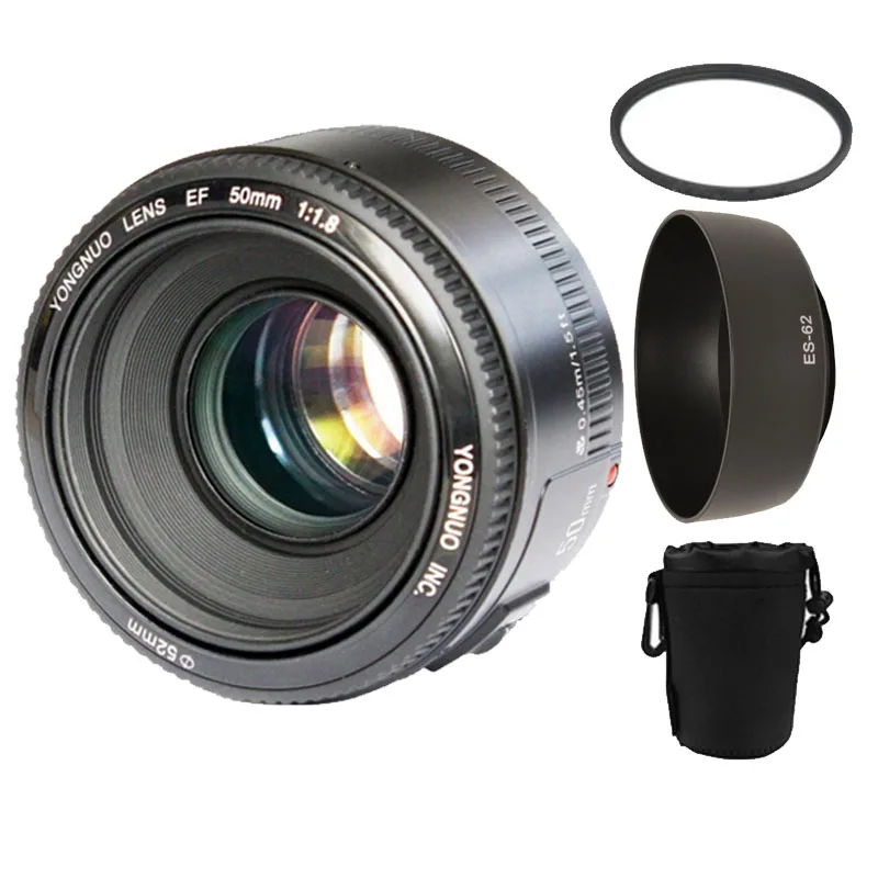 YONGNUO YN50mm f1.8 AF MF Lens YN 50mm Auto Focus lens for Canon EOS DSLR Cameras with 3 gifts