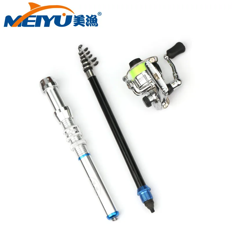 EMMROD новая ручка для пенспиннинга Тип съемная телескопическая рыболовная удочка 1,5 м с 1 металлическим колесом детские подарки