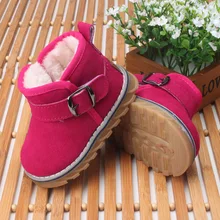 Hot Bébé fille hiver Véritable en cuir enfants chaussures enfants de neige de bottes en cuir en bas âge chaussures bébé chaussures fond mou