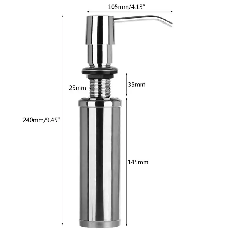300 мл дозатор для мыла лосьон насосом жидкого моющего средства встроенный Установка Ручной Дозатор для мыла Нержавеющая сталь для Ванная