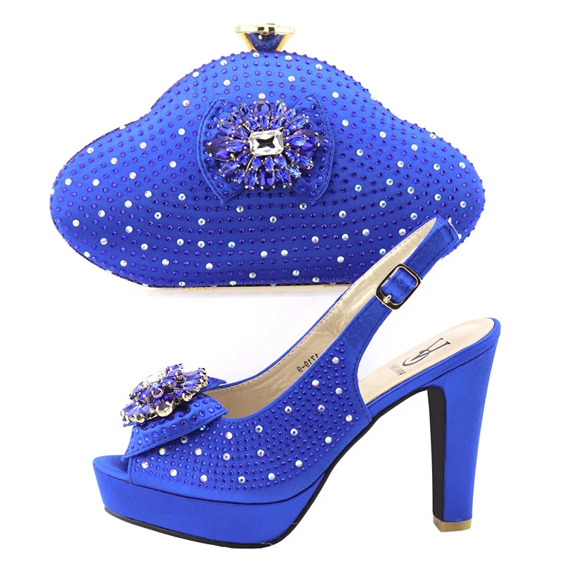 royal blue clutch bag and shoes