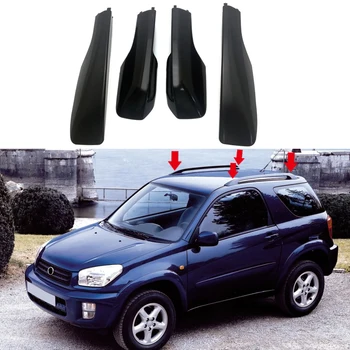 

Black Car Styling Roof Rack Cover Bar Rail End Replacement Shell Accessories 4pcs for Toyota RAV4 XA20 2001 2002 2003 2004 2005