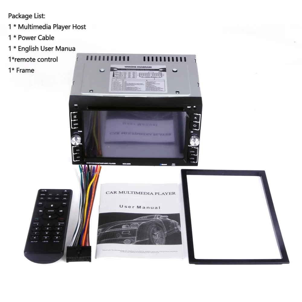 Cheap car stereo Car MP5 Player 6.2 inch HD Touch Screen AM FM Radio Bluetooth USB Mirror Link function Auto Multimedia Player 12