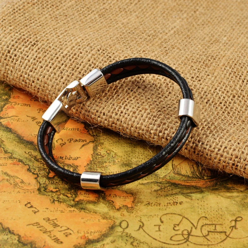 Wholesale 2015 Fashion Jewelry Handmade Wrap PU Leather Bracelet Punk Multilayers Men Wristband bracelets bangles Free Shipping | Украшения