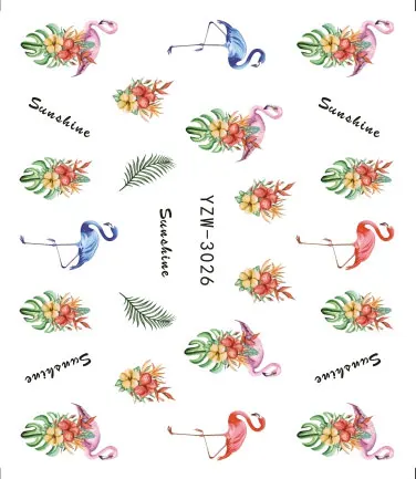 WUF 1 шт. водяные наклейки для ногтей наклейки весенние цветы Бабочка водяные знаки ползунки обертывания для украшения ногтей маникюр