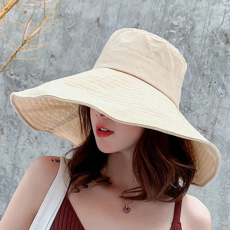 

GEERSIDAN 2019 Newest big wide brim Beach hat Fashion Summer UV protection sun hat for women Folding Visor Hat chapeu feminino