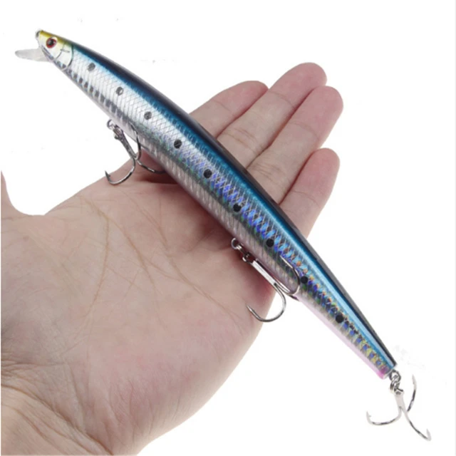 1pcs 18cm 24g Minnow Fishing Lure Laser Hard Artificial Bait Plastic Big  Fake Fish Lures Sea Fishing Bait Crankbait Wobblers