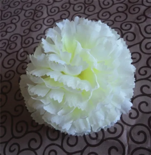 200 шт. искусственный цветок гвоздики головы 9 см подарок на день матери праздник Декор дома цветы 14 цветов - Цвет: cream color