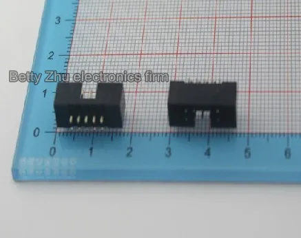 

100PCS/LOT DC3-10P 2.54MM Pitch Box Header Block copper needles ISP download interface (JTAG socket) Simple horns seat