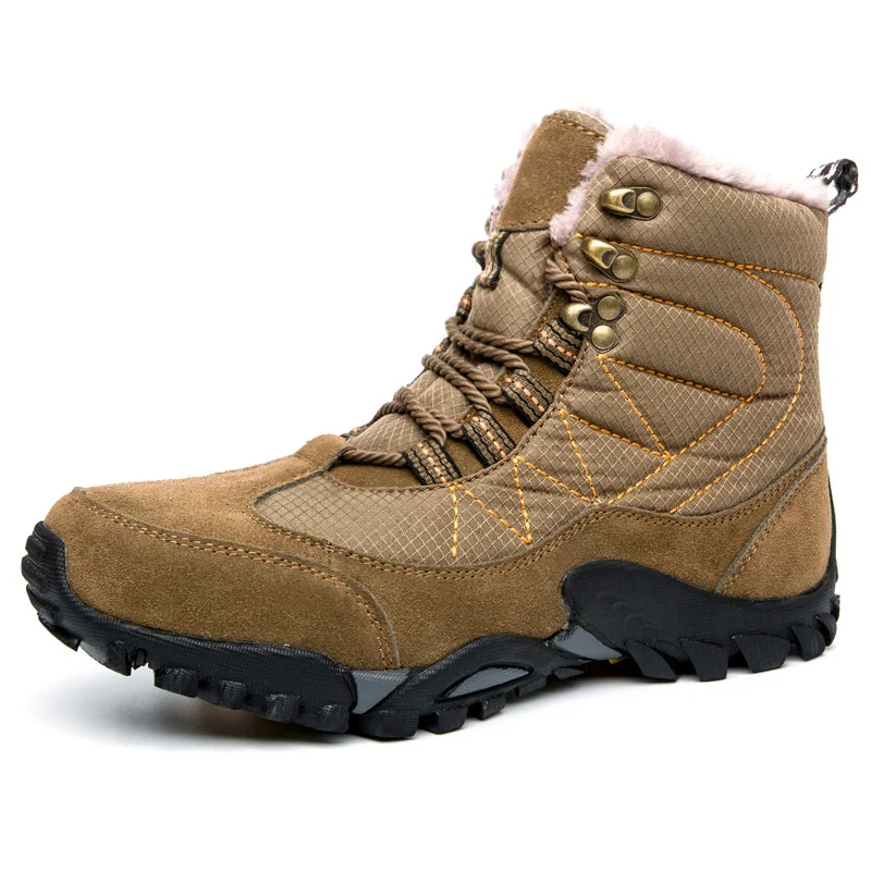 

Men Boots Winter With Fur 2018 Warm Snow Boots Men Winter Boots Work Shoes Men Footwear Fashion Rubber Ankle outdoor Shoes 39-46