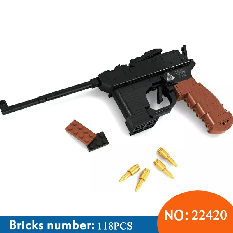 

AUSINI 22420 145pcs Military Educational Toys Building Blocks Assembled Model Of Urban Pistol guns Mark kids toys for children